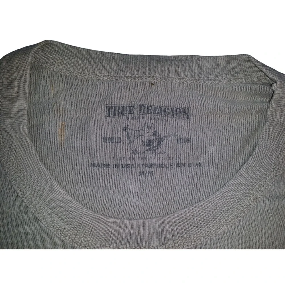 True‎ Religion Rebels Biker Graphic Tee Medium Khaki Winged Cycle Club Horseshoe